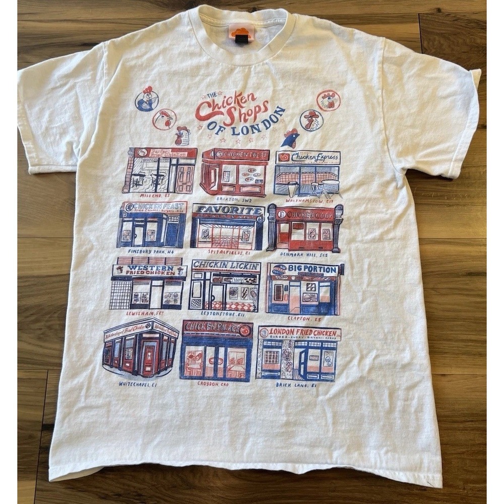 Chicken Shops of London T Shirt Mens M Super Superficial UK Graphic